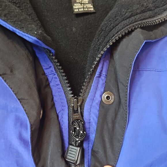 Eddie Bauer Rain Wind Polartec Coat Blue Women's Size Med Zip Snap Hood - Picture 9 of 11